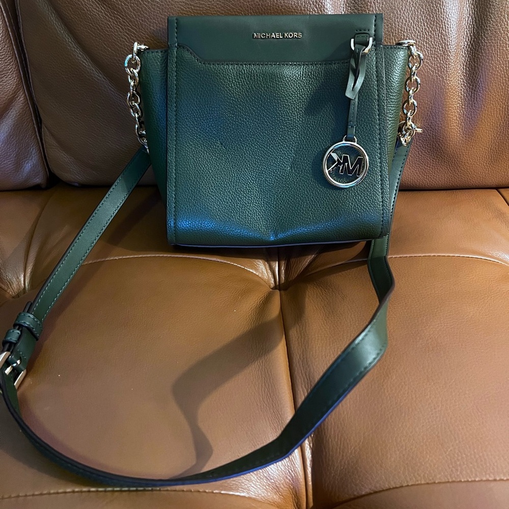 Michael Kors Dark Green Crossbody Bag